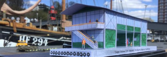 MODELL des INFORMATIONSZENTRUMS Museumshafen Oevelgönne