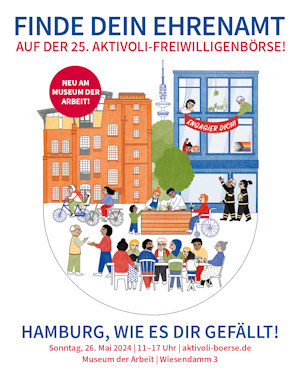 Plakat der Freiwilligenbörse mit Werbung für das Ehrenamt