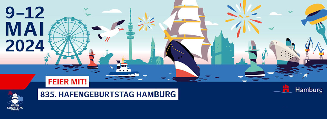 Plakat mit Werbung für den Hafengeburtstag 2024