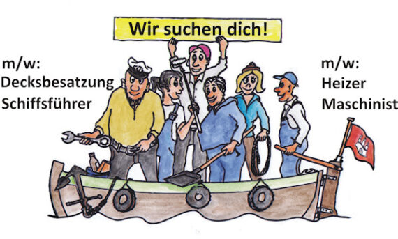 Plakat zur Suche von Helfern für den Museumshafen