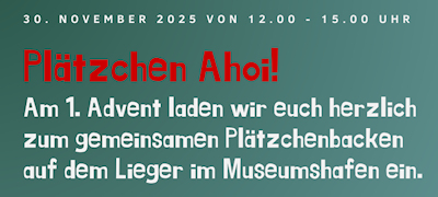 Plätzchenbacken am 30. November auf dem Lieger