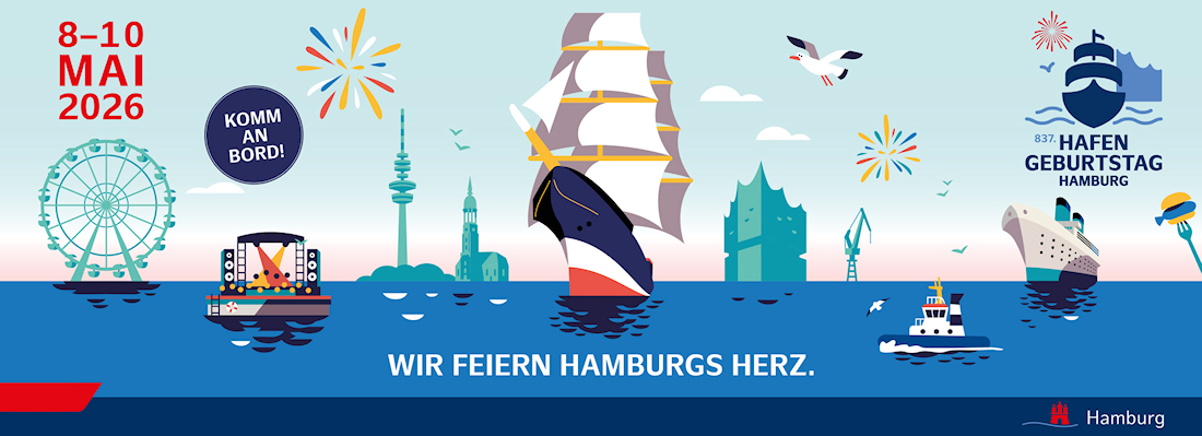Grafik der Hamburg-Messe zum Hafengeburtstag 2026